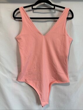 Sleeveless V-Neck Pink Bodysuit for Women